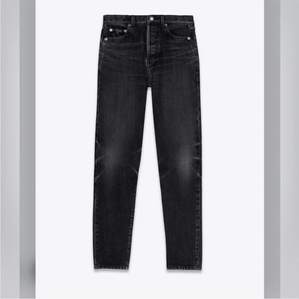 SAINT LAURENT D18 size 34 jeans slim fit skinny distressed black YSL YVES